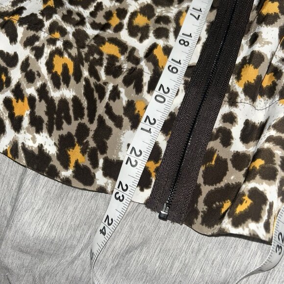 JW Woman Brown Leopard Animal Print Flare Exposed Zipper Skirt Plus Size 22W - Picture 8 of 8